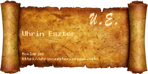 Uhrin Eszter névjegykártya